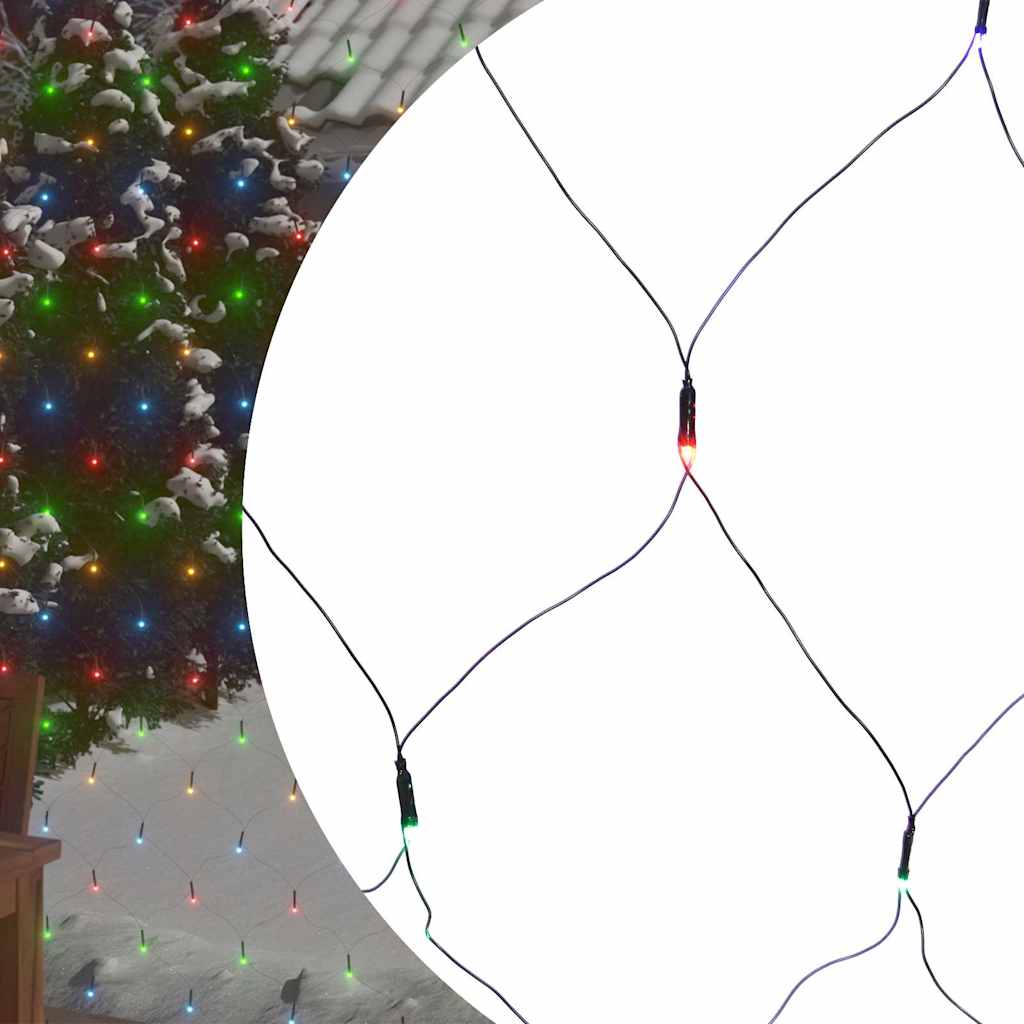 Božićna svjetlosna mreža šarena 3 x 3 m 306 LED