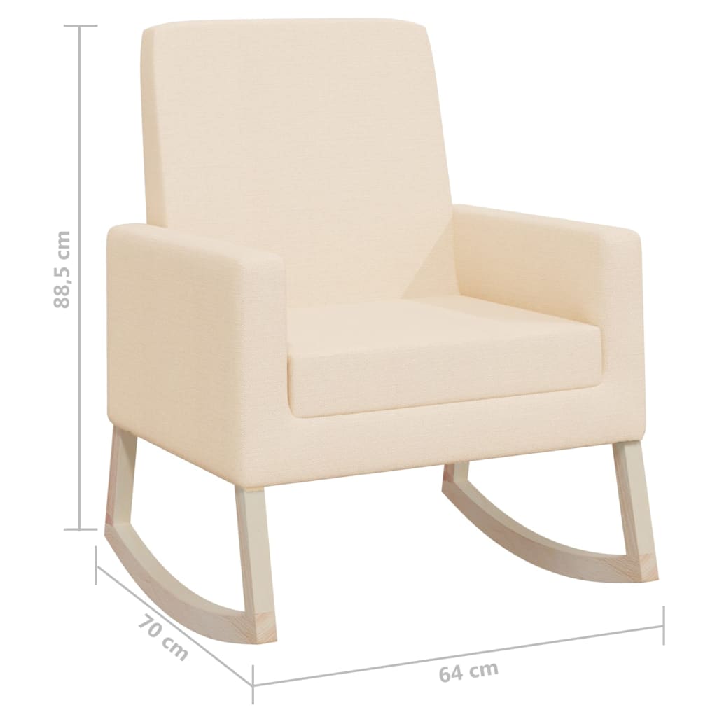 Stolica za ljuljanje od tkanine krem