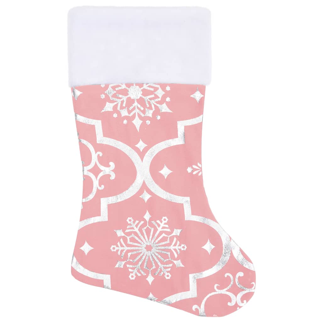 Luksuzna podloga za božićno drvce s čarapom ružičasta 90 cm