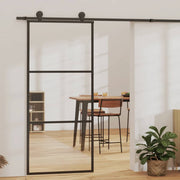 Klizna vrata od stakla ESG i aluminija 90 x 205 cm crna