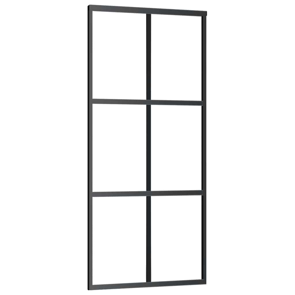 Klizna vrata od stakla ESG i aluminija 90 x 205 cm crna