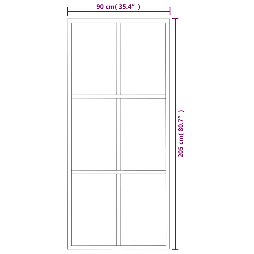 Klizna vrata od stakla ESG i aluminija 90 x 205 cm crna
