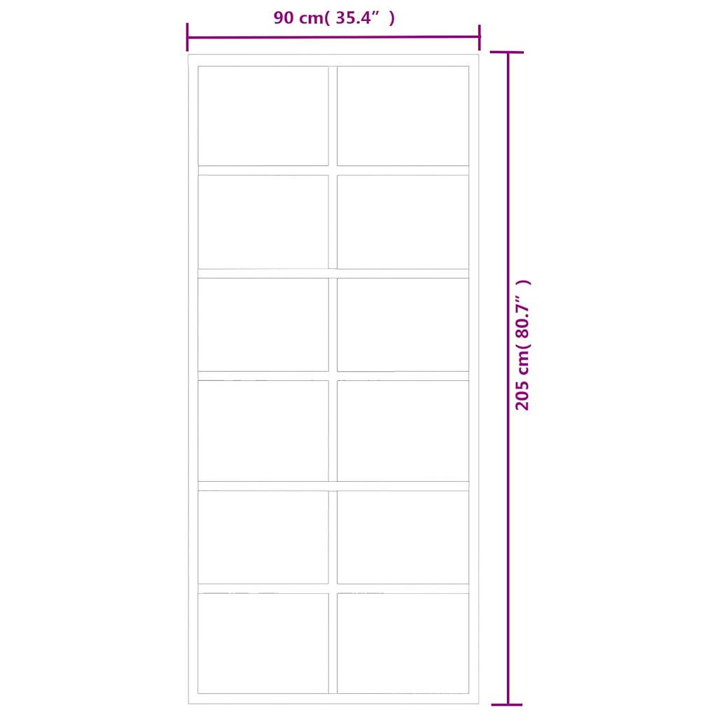 Klizna vrata od stakla ESG i aluminija 90 x 205 cm crna