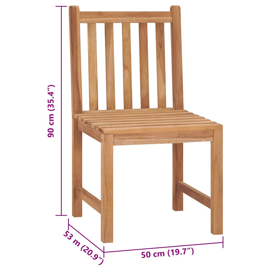 Vrtne stolice s jastucima 4 kom od masivne tikovine