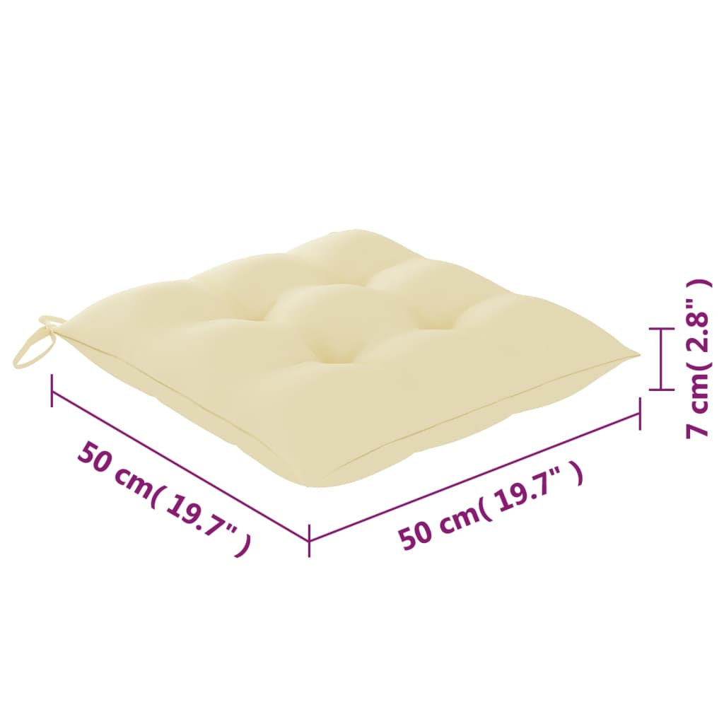 Složive vrtne stolice s jastucima 4 kom od masivne tikovine