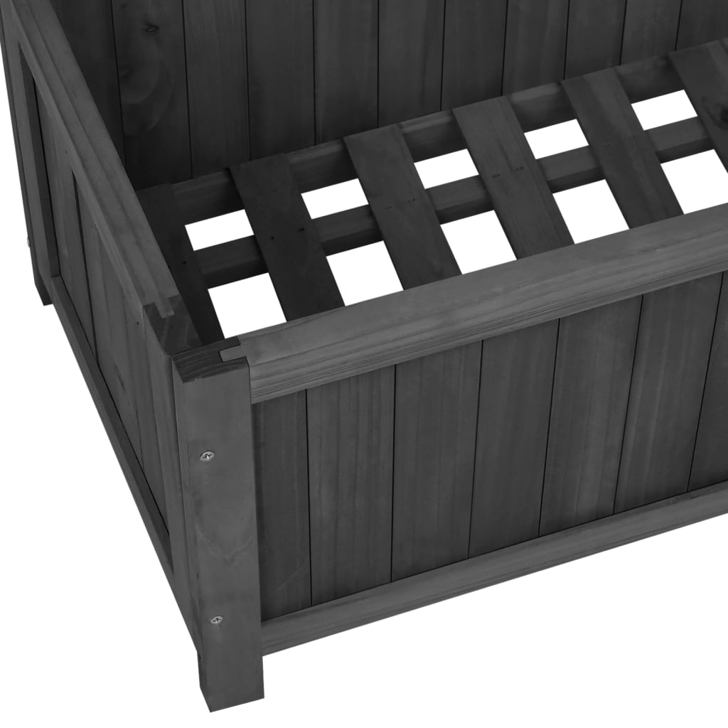 Vrtna sadilica s rešetkom crna 70x30x135 cm od masivne jelovine