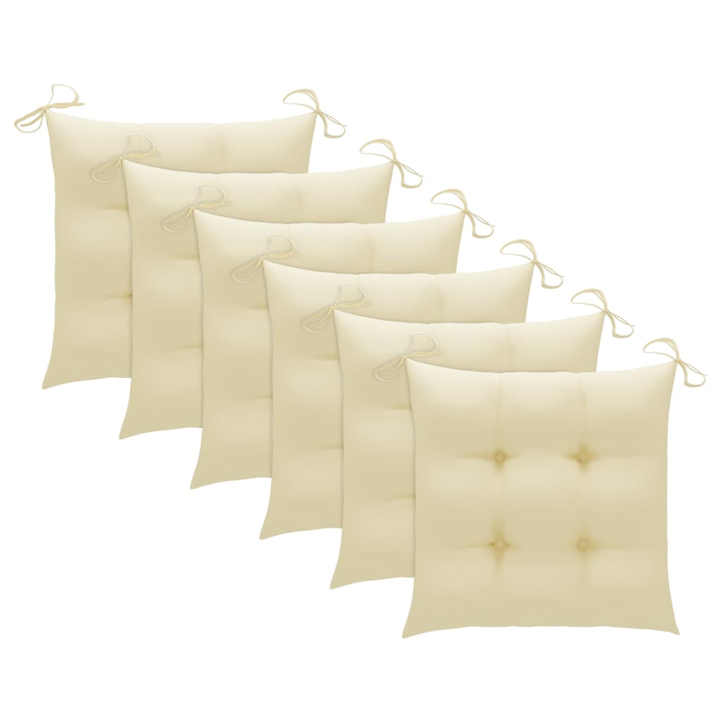 Sklopive vrtne stolice s jastucima 6 kom masivno bagremovo drvo