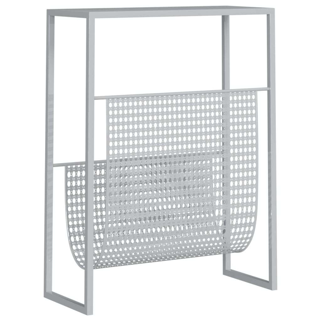 Stalak za časopise srebrni 35 x 15 x 45 cm čelični