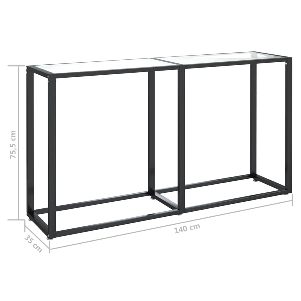 Konzolni stol prozirni 140 x 35 x 75,5 cm od kaljenog stakla