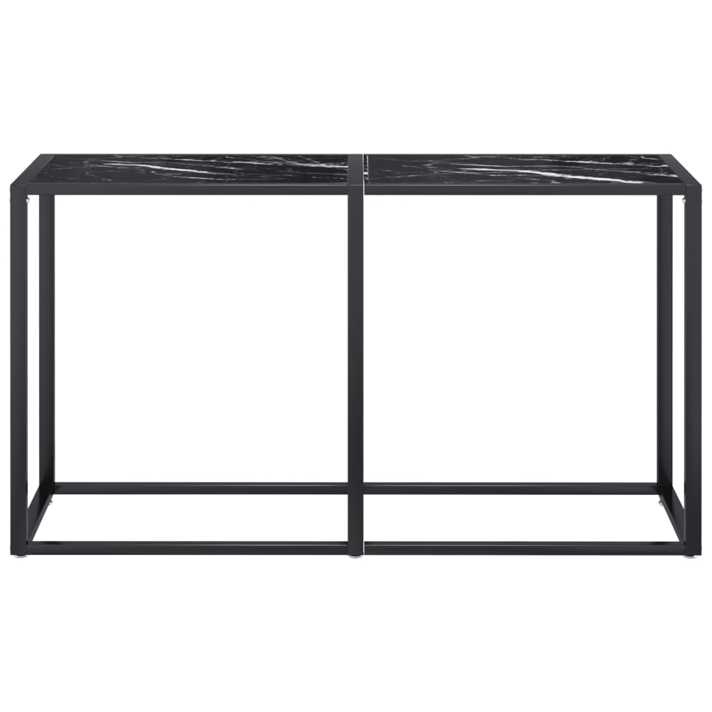 Konzolni stol boja crnog mramora 140x35x75,5 cm kaljeno staklo
