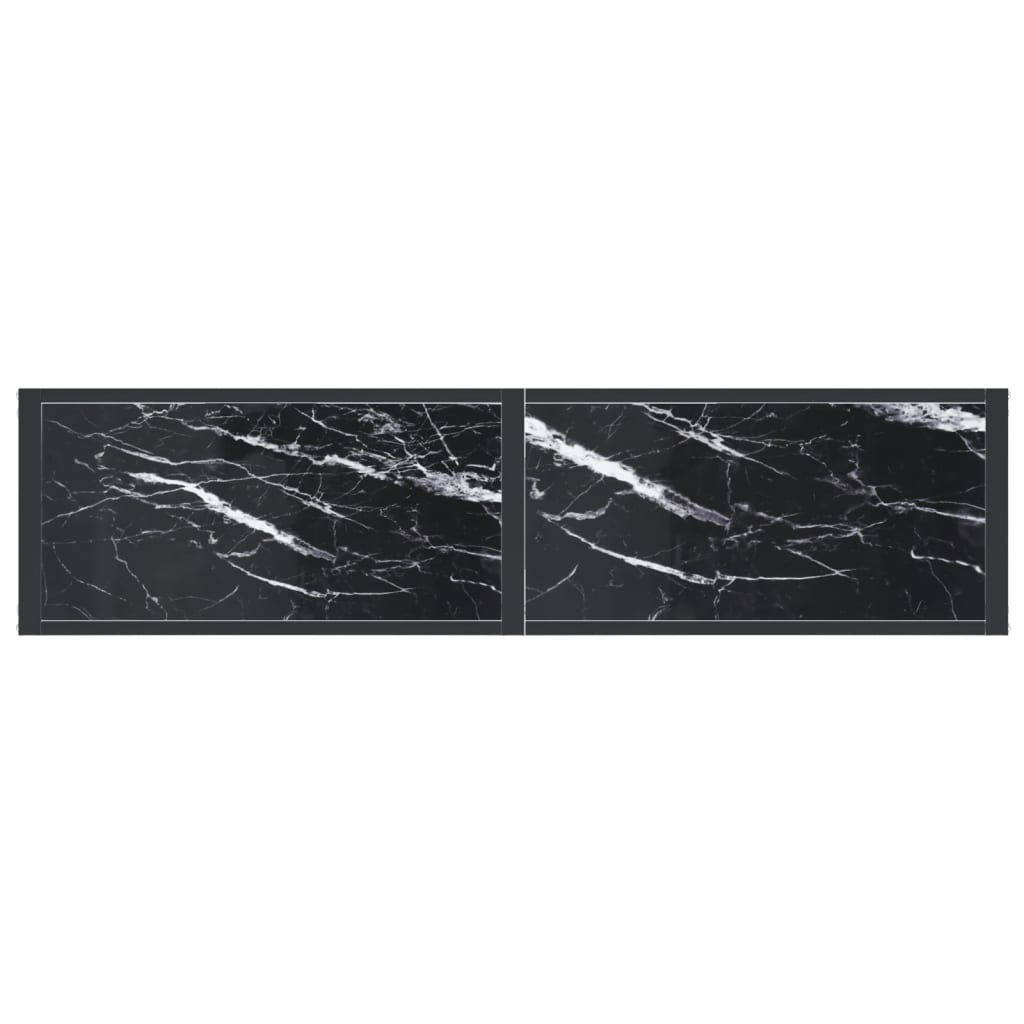Konzolni stol boja crnog mramora 140x35x75,5 cm kaljeno staklo