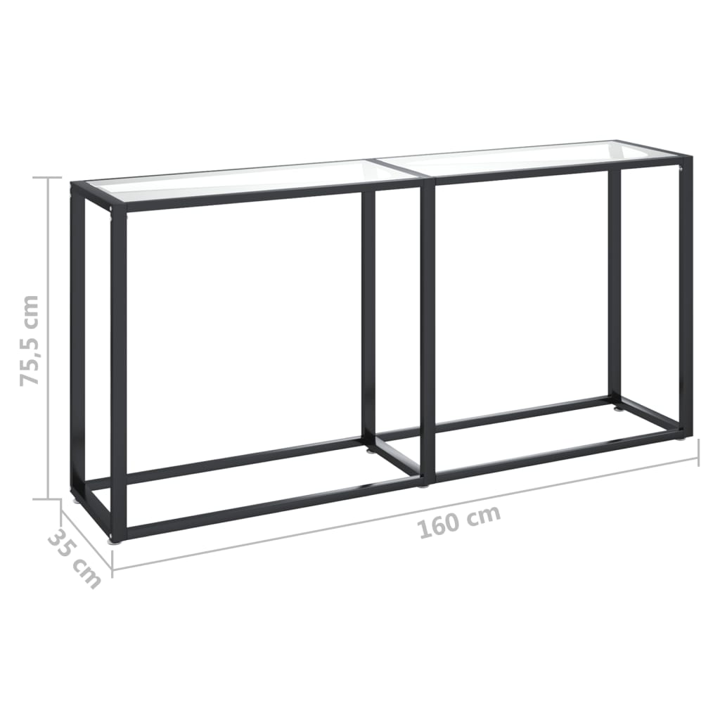 Konzolni stol prozirni 160 x 35 x 75,5 cm od kaljenog stakla