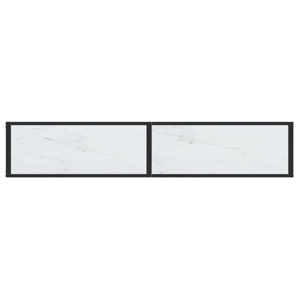 Konzolni stol boja bijeli mramor 180x35x75,5 cm kaljeno staklo