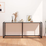 Konzolni stol boja bijeli mramor 180x35x75,5 cm kaljeno staklo