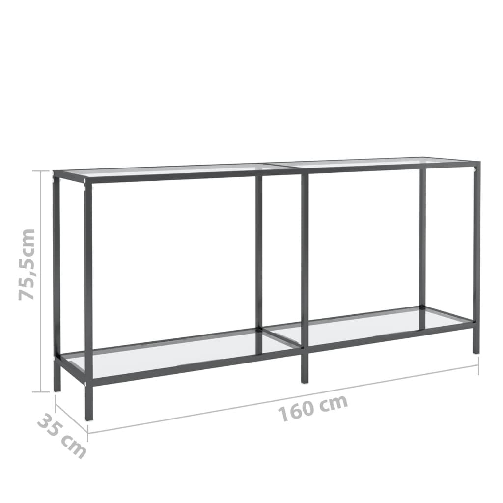 Konzolni stol prozirni 160 x 35 x 75,5 cm od kaljenog stakla