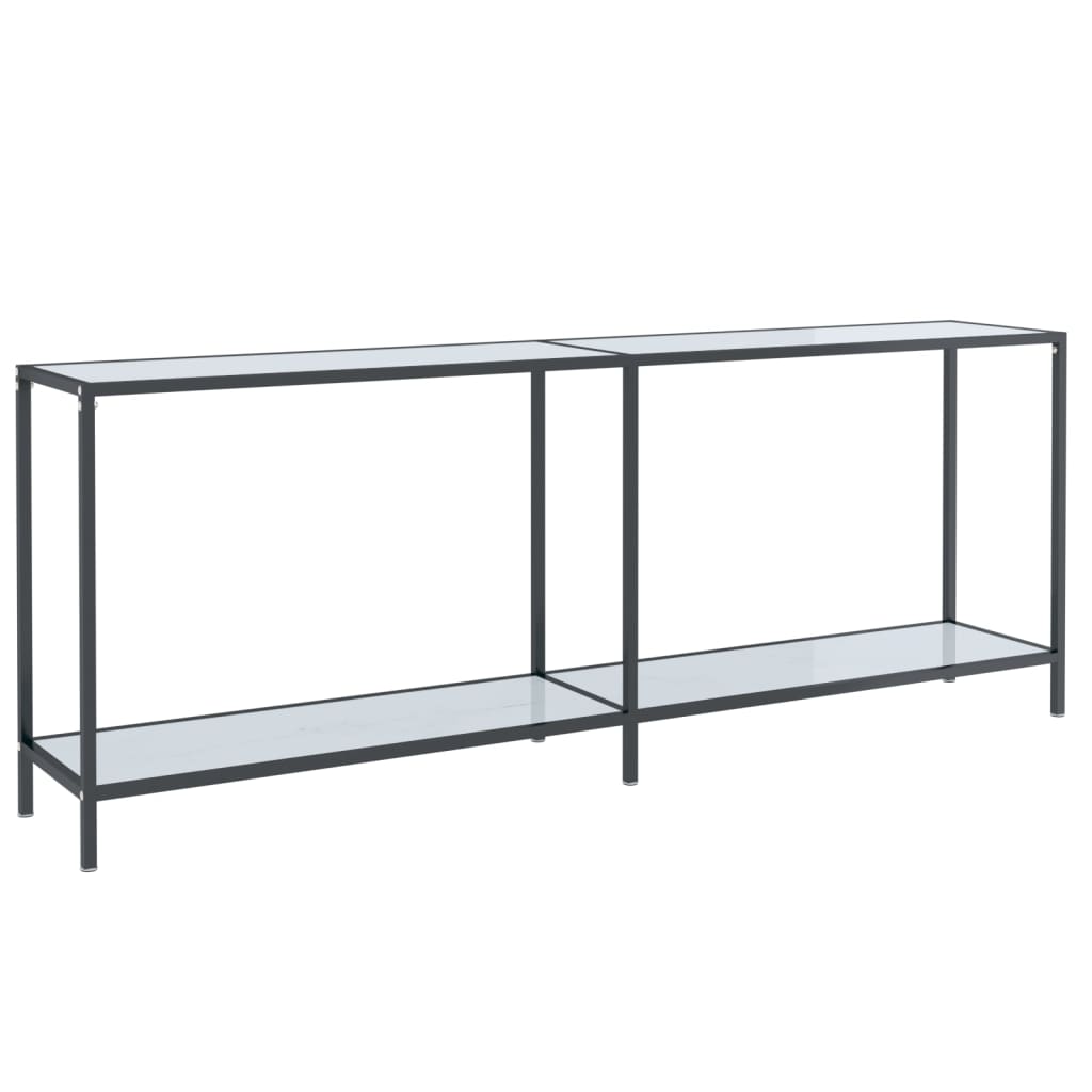 Konzolni stol bijeli 200 x 35 x 75,5 cm od kaljenog stakla