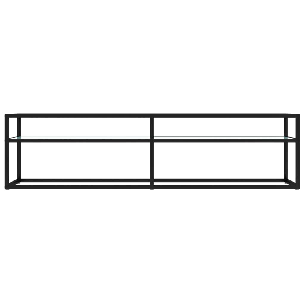 TV ormarić boja bijelog mramora 160x40x40,5 cm kaljeno staklo