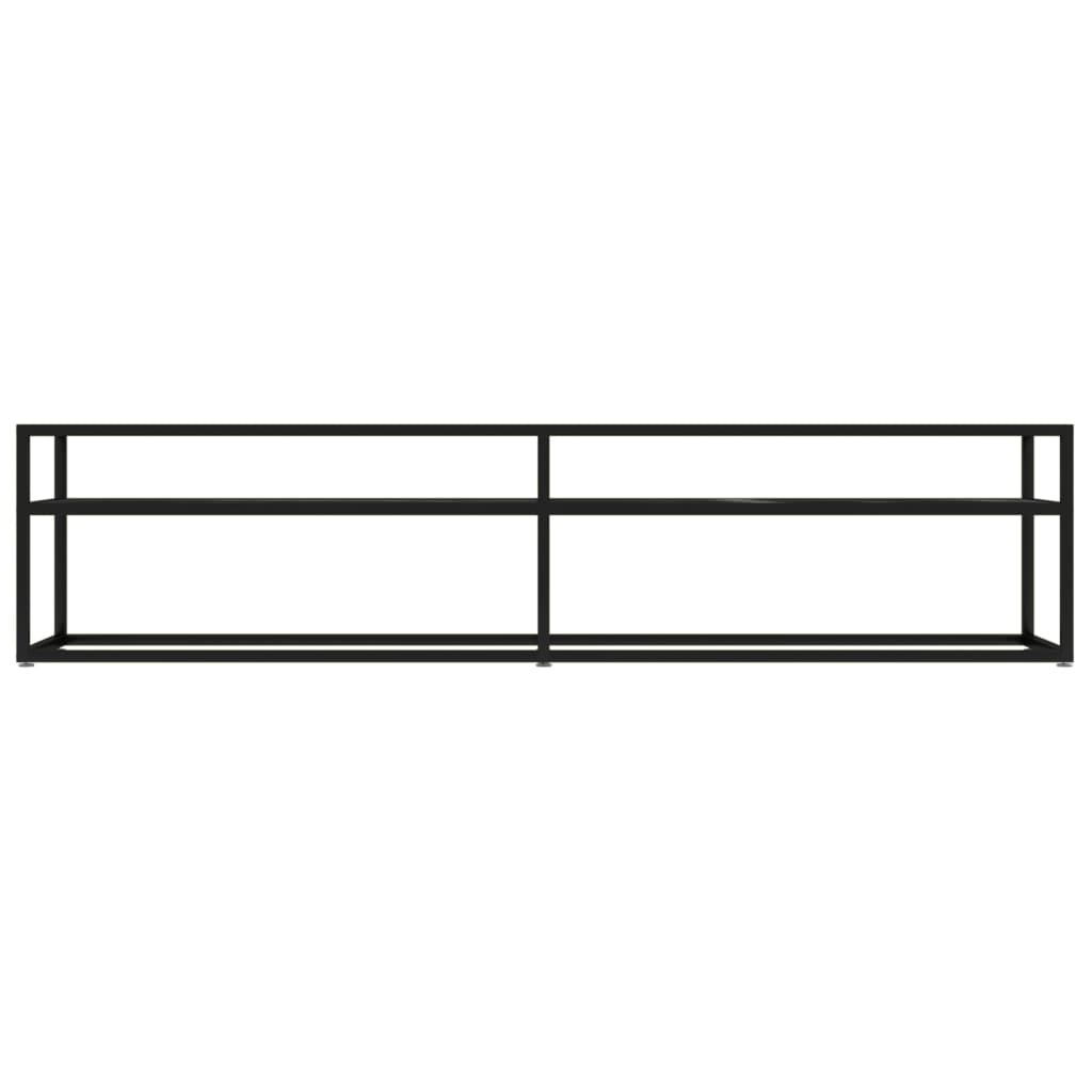 TV ormarić boja crnog mramora 180x40x40,5 cm od kaljenog stakla