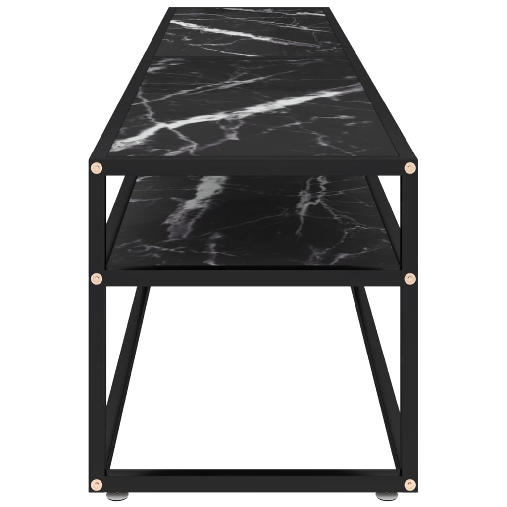 TV ormarić boja crnog mramora 180x40x40,5 cm od kaljenog stakla
