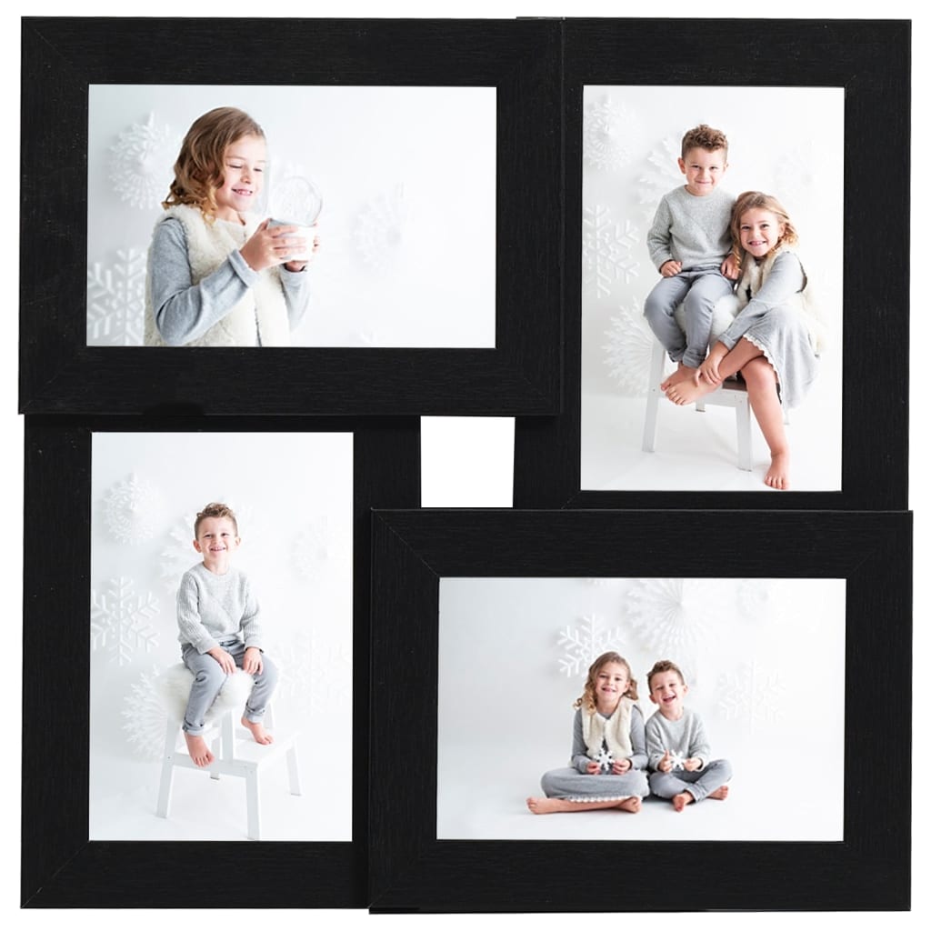 Okvir za 4 fotografije (10 x 15 cm) crni MDF