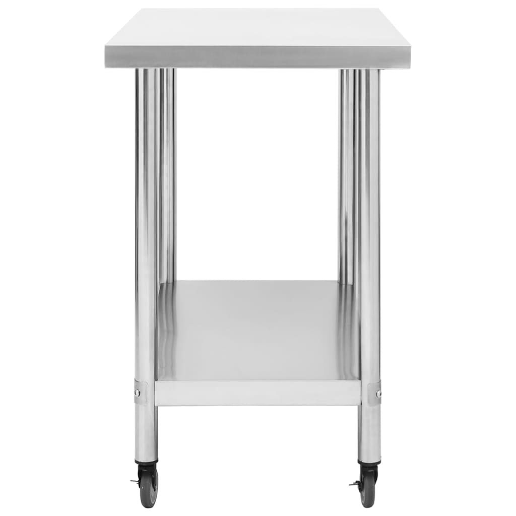 Kuhinjski radni stol s kotačima 100x45x85 cm nehrđajući čelik