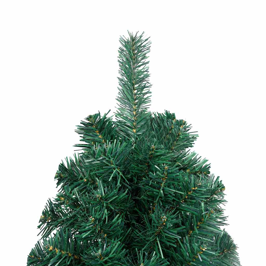 Umjetna osvijetljena polovica božićnog drvca zelena 210 cm