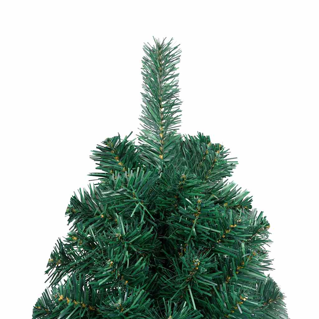 Umjetna osvijetljena polovica božićnog drvca zelena 240 cm
