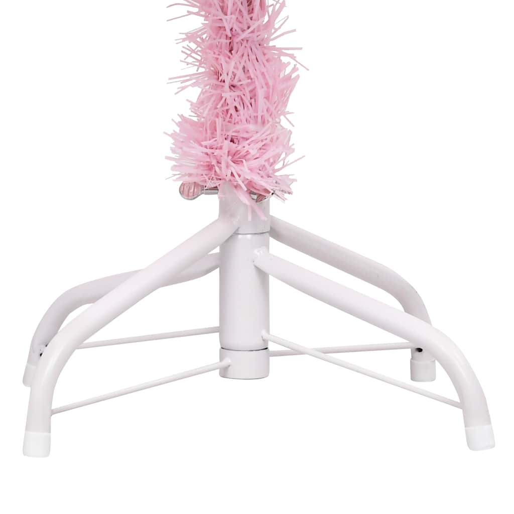 Umjetno osvijetljeno božićno drvce s kuglicama rozo 150 cm PVC