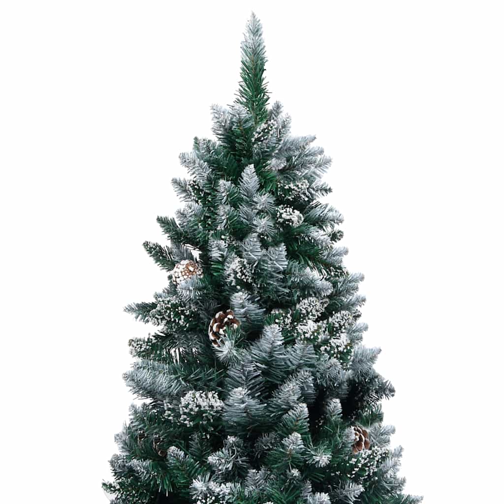 Umjetna božićna jelka s LED svjetlima i setom kuglica i češerima 210 cm