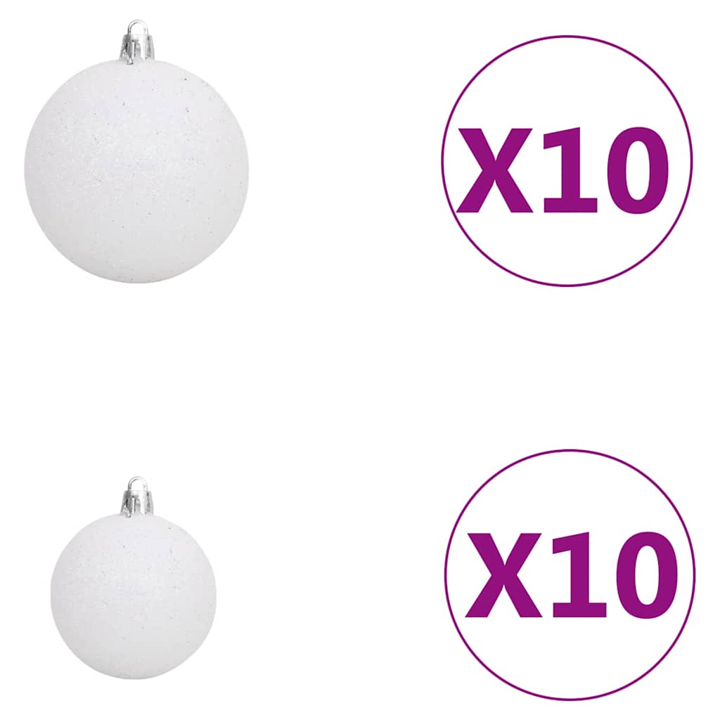 Umjetno osvijetljeno božićno drvce s kuglicama zeleno 240cm PVC