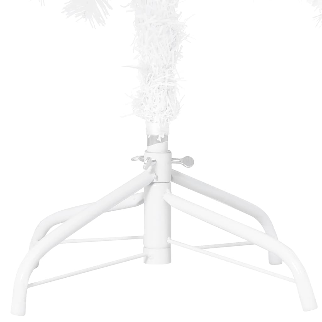 Umjetno osvijetljeno božićno drvce s kuglicama bijelo 120cm PVC