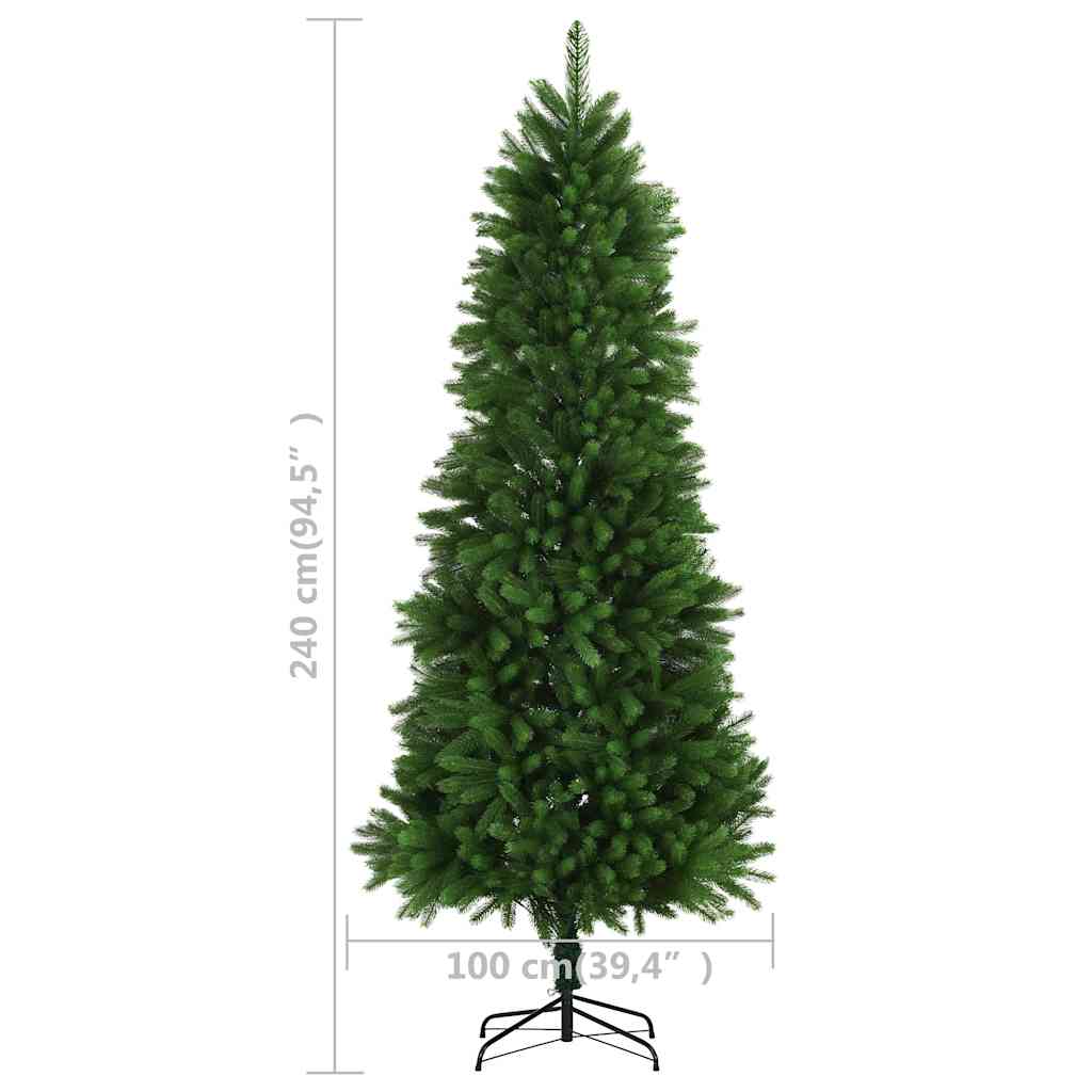 Umjetno osvijetljeno božićno drvce s kuglicama 240 cm zeleno