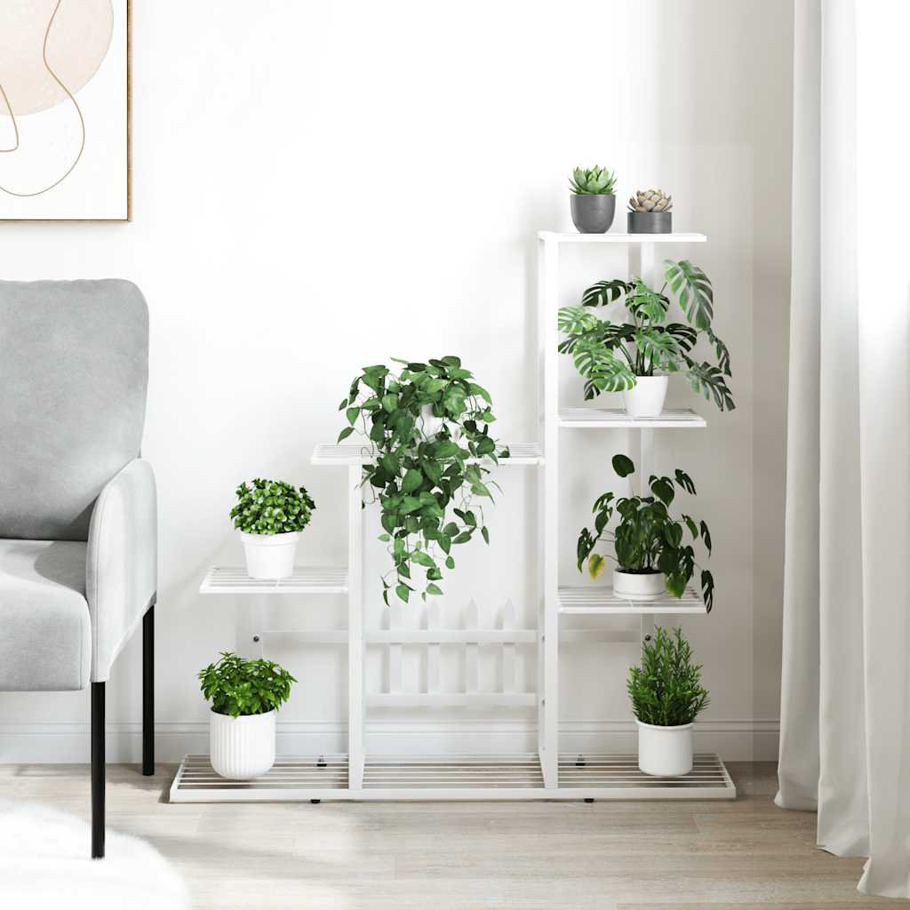 Stalak za cvijeće 94,5 x 25 x 88 cm bijeli metalni