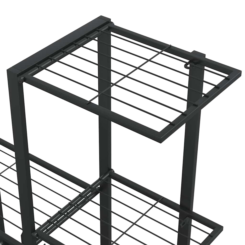 Stalak za cvijeće s kotačima 94,5 x 25 x 92,5 cm crni metalni