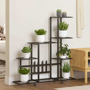 Stalak za cvijeće s kotačima 94,5 x 25 x 92,5 cm crni metalni