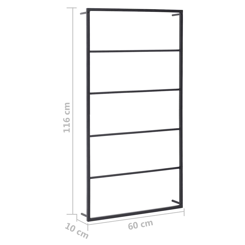 Stalak za ručnike crni 60 x 10 x 116 cm čelični