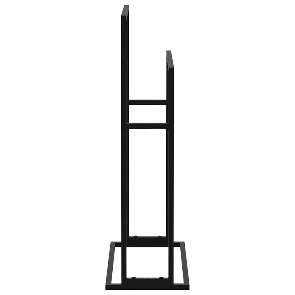 Samostojeći stalak za ručnike crni 48 x 24 x 78,5 cm željezni