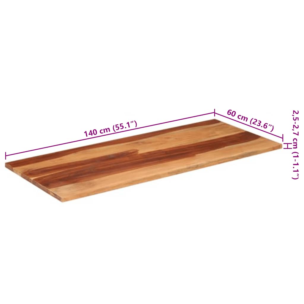 Stolna ploča 140 x 60 x (2,5 - 2,7) cm od masivnog drva bagrema