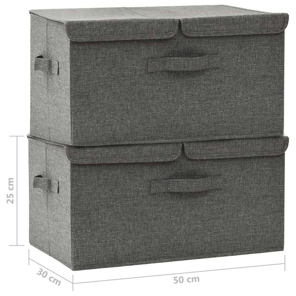 Kutije za pohranu 2 kom od tkanine 50 x 30 x 25 cm antracit
