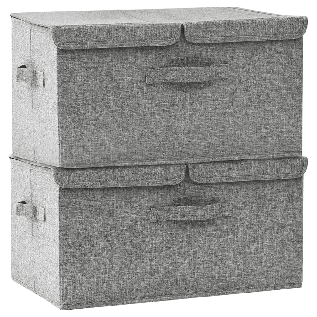 Kutije za pohranu 2 kom od tkanine 50 x 30 x 25 cm sive