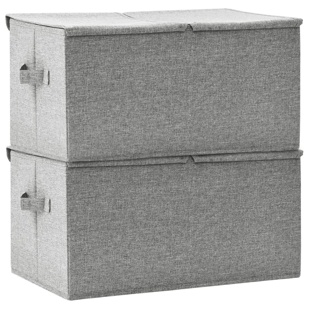 Kutije za pohranu 2 kom od tkanine 50 x 30 x 25 cm sive