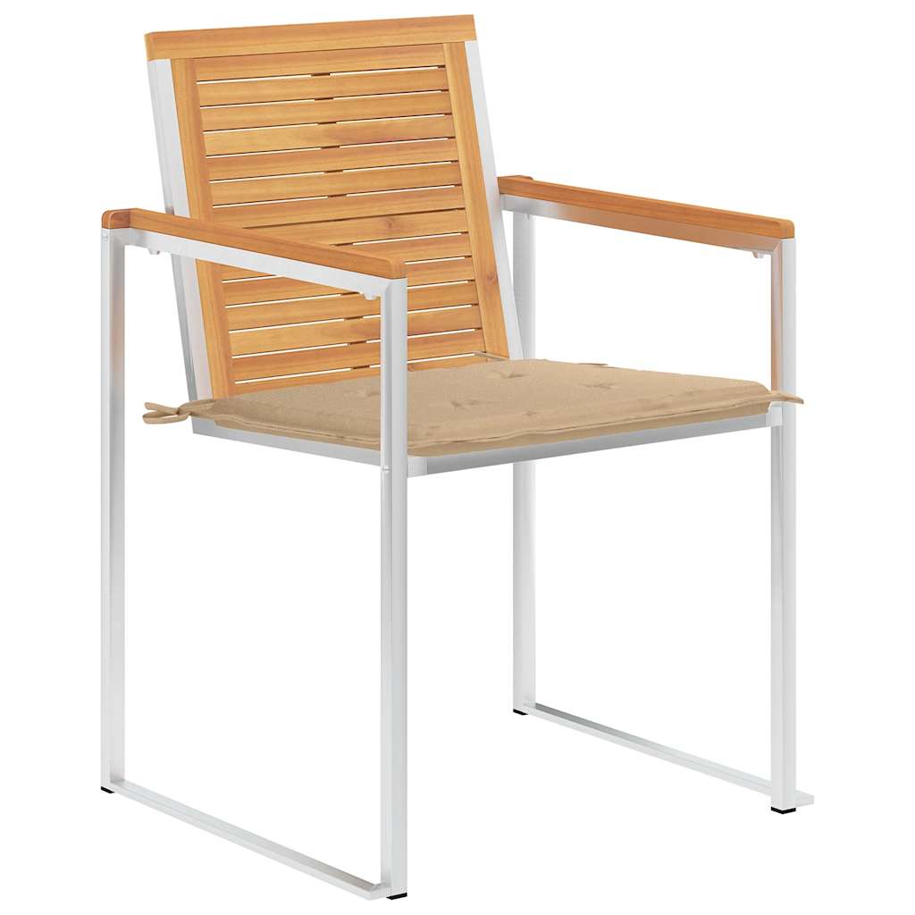 Vrtne stolice s jastucima 8 kom od masivne tikovine