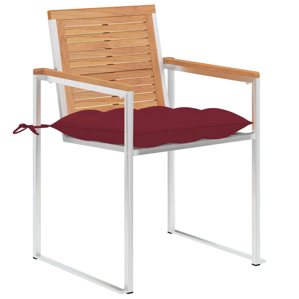 Vrtne stolice s jastucima 8 kom od masivne tikovine