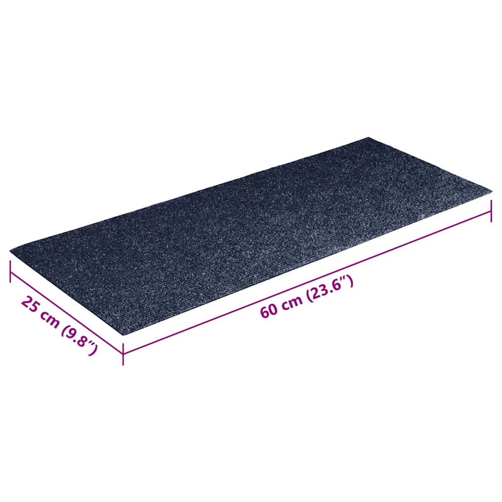 Prostirke za stepenice samoljepljive 15 kom 60x25 cm sivo plave pravokutne