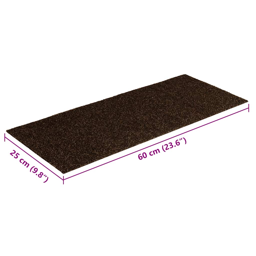 Prostirke za stepenice samoljepljive 15 kom 60x25 cm smeđe pravokutne