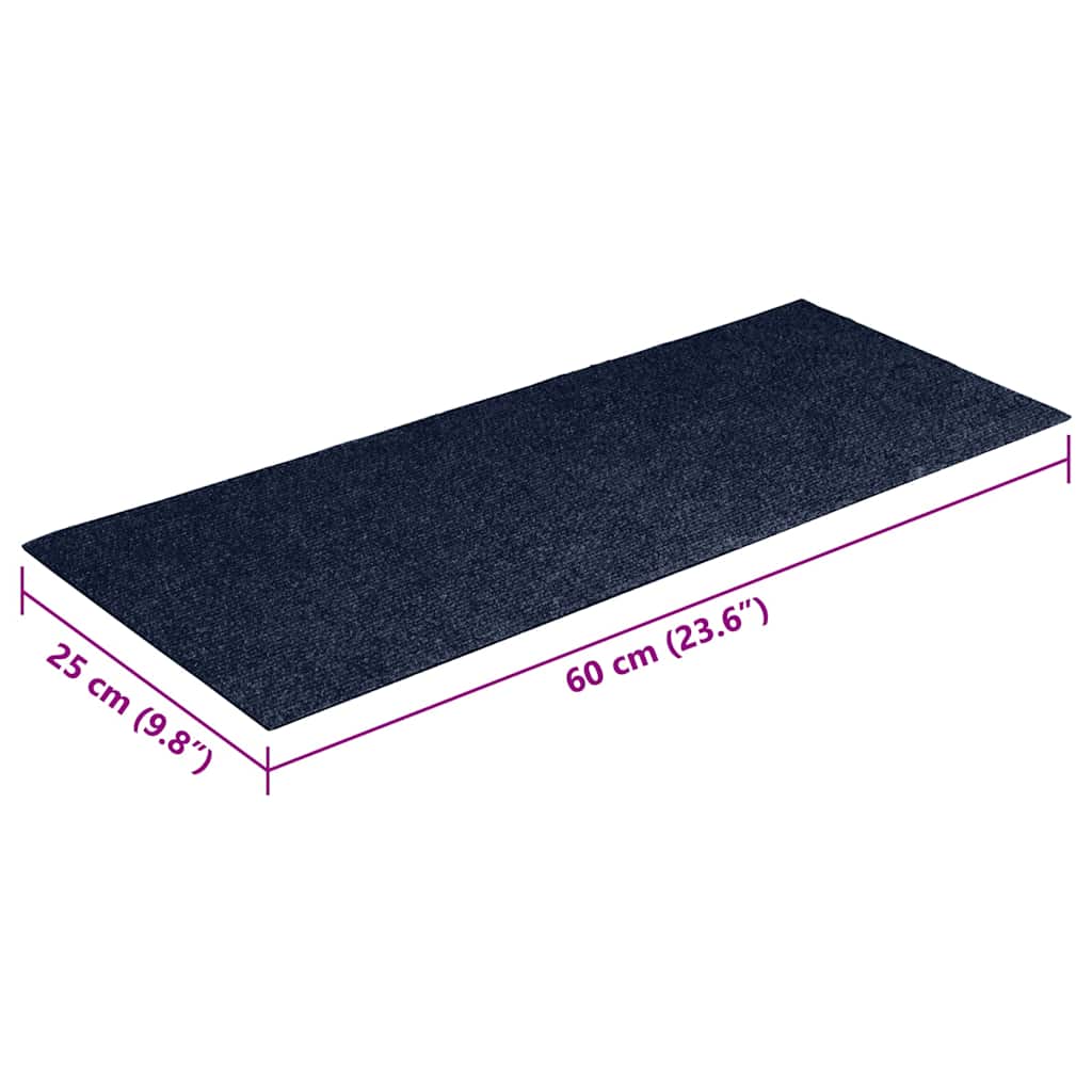 Prostirke za stepenice samoljepljive 15 kom 60x25 cm tamnoplave pravokutne