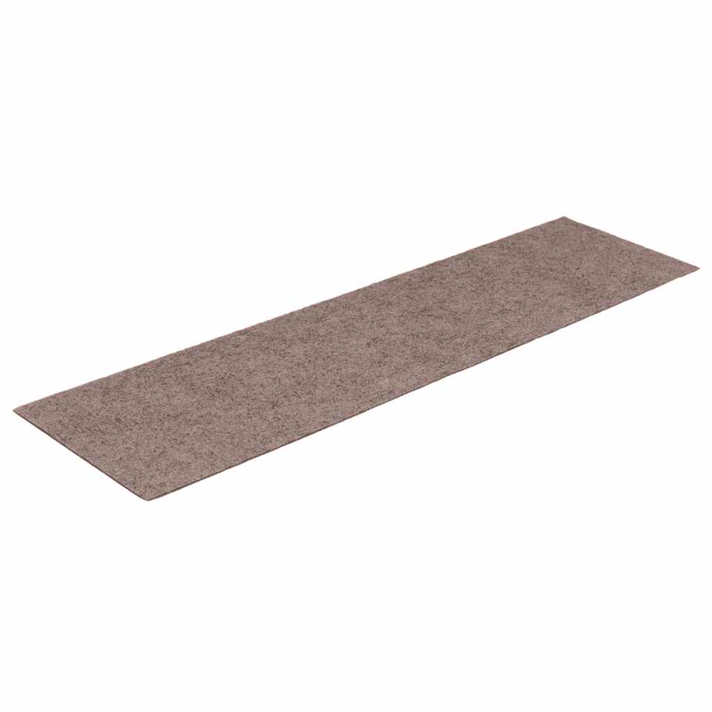Prostirke za stepenice samoljepljive 15 kom 76x20 cm svijetlosmeđe pravokutne