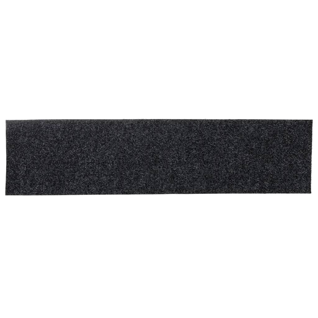 Prostirke za stepenice samoljepljive 15 kom 76x20 cm tamnosive pravokutne