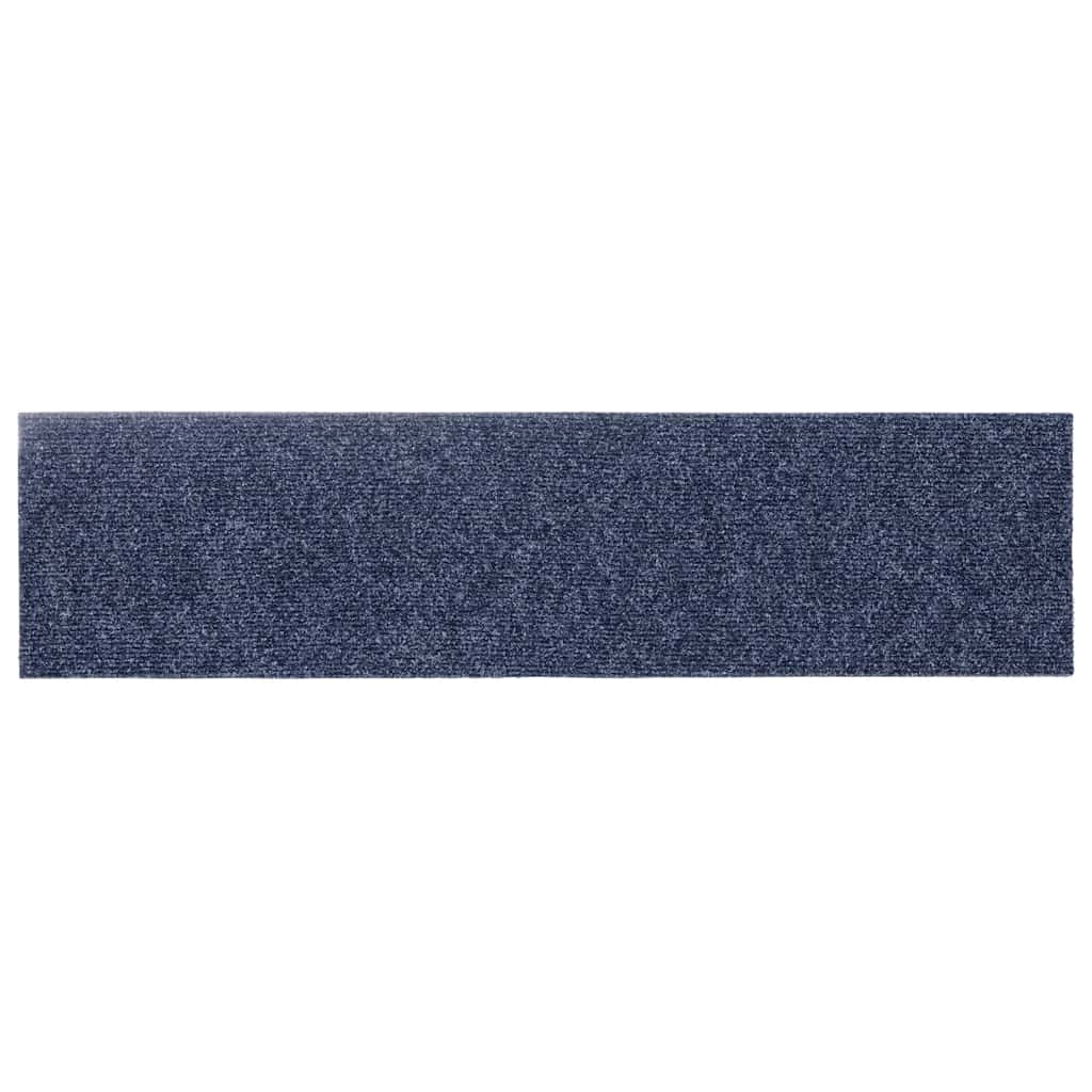 Prostirke za stepenice samoljepljive 15 kom 76x20 cm sivo plave pravokutne