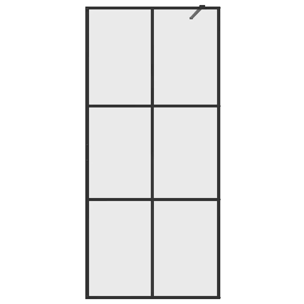 Pregrada za tuširanje s prozirnim staklom ESG 80 x 195 cm crna